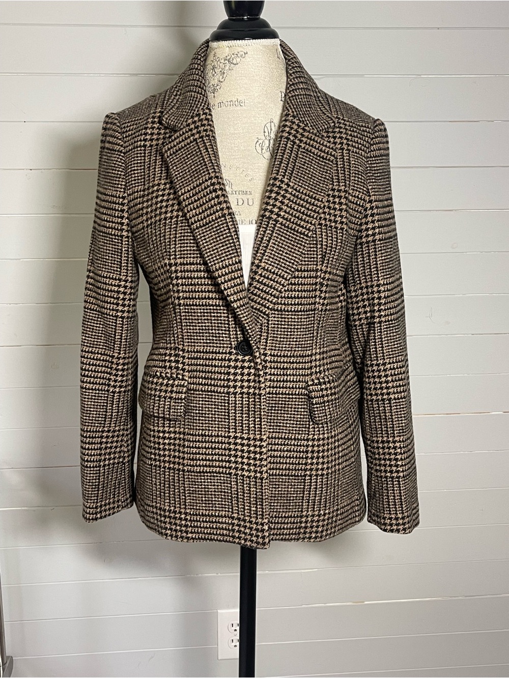 Banana Republic Brown Glen Plaid Wool-Blend Blazer - Picture 4 of 15